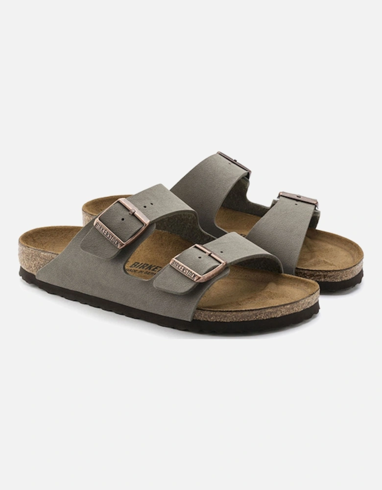 Birkenstock Women's Arizona Birko-Flor Nubuck Narrow Fit Stone