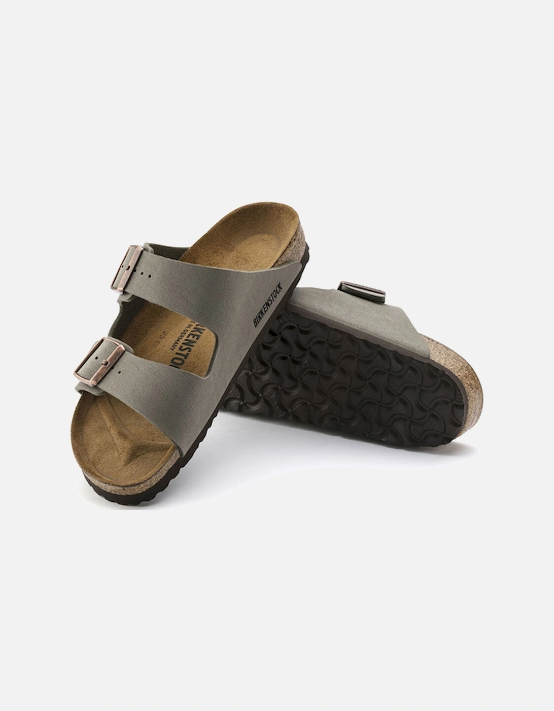 Birkenstock Women's Arizona Birko-Flor Nubuck Narrow Fit Stone