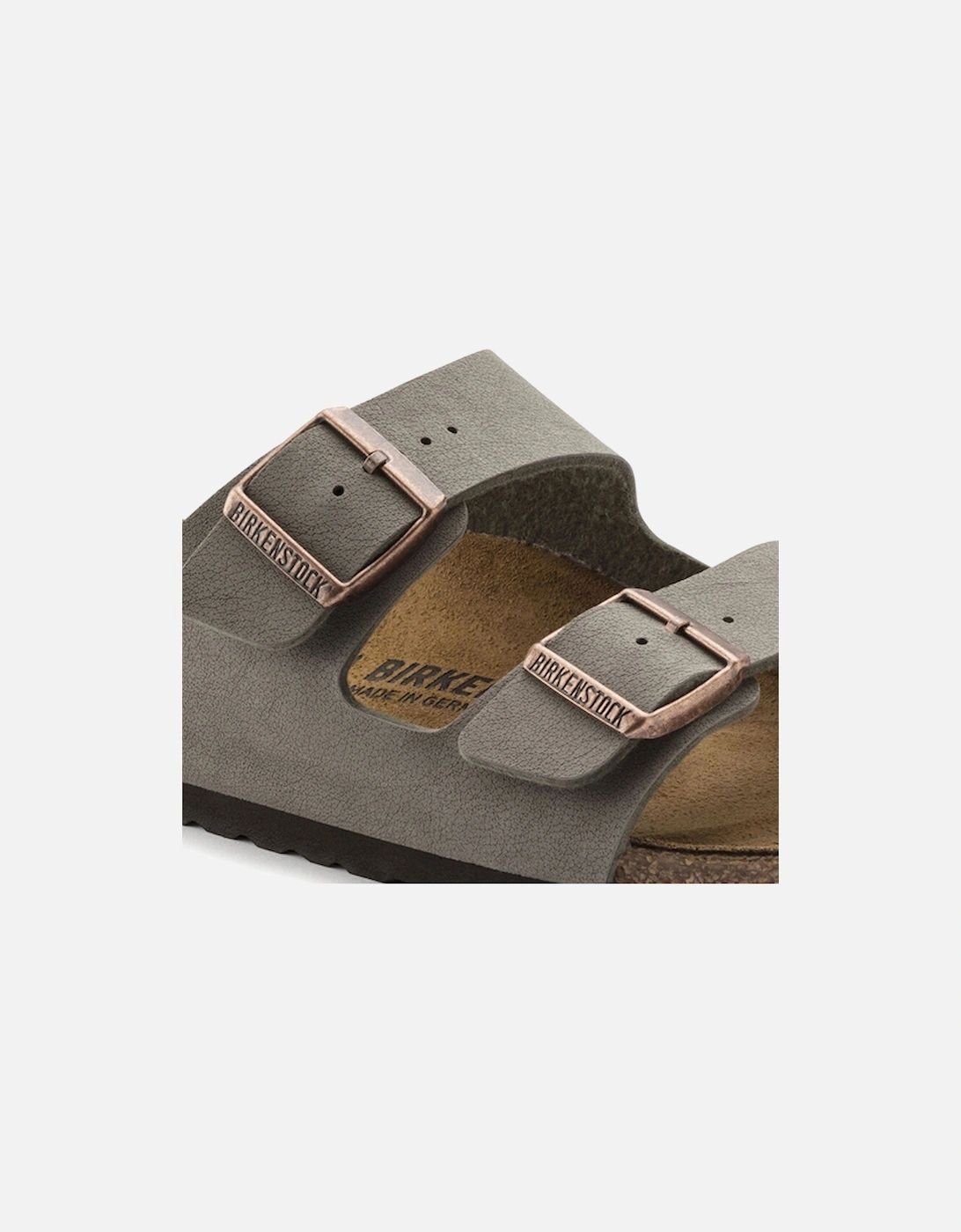 Birkenstock Women's Arizona Birko-Flor Nubuck Narrow Fit Stone