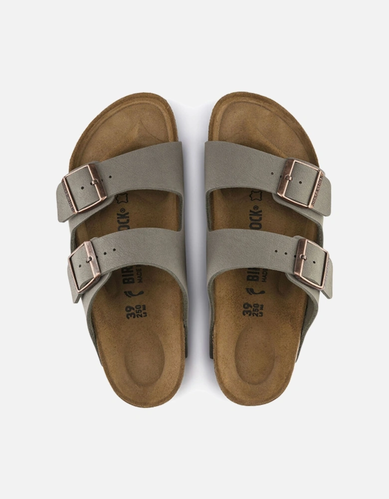 Birkenstock Women's Arizona Birko-Flor Nubuck Narrow Fit Stone