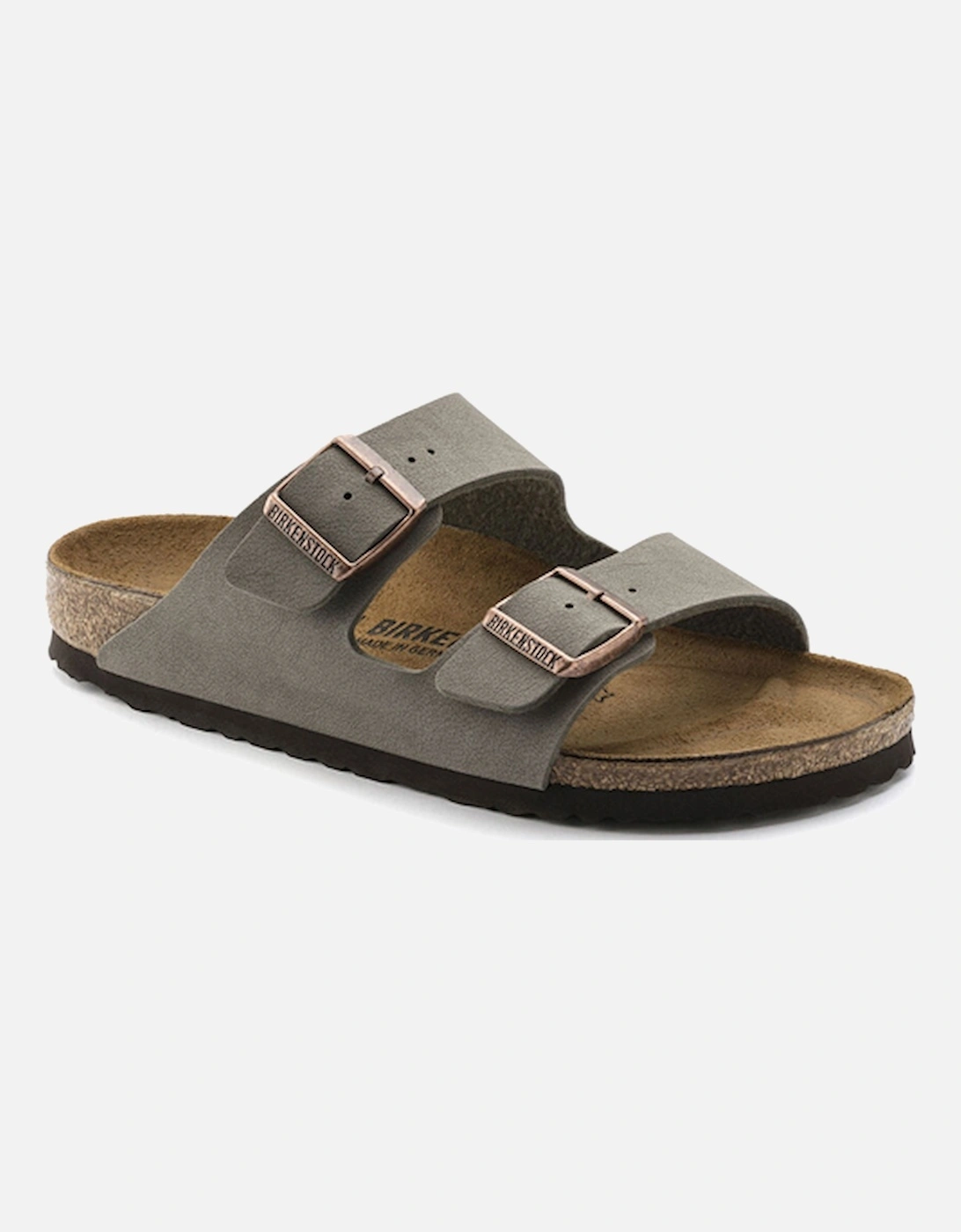 Birkenstock Women's Arizona Birko-Flor Nubuck Narrow Fit Stone