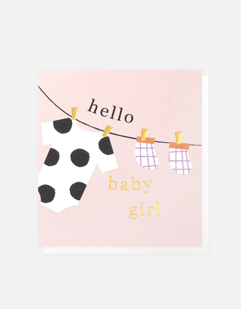 Hello Baby Girl Washing Line Card