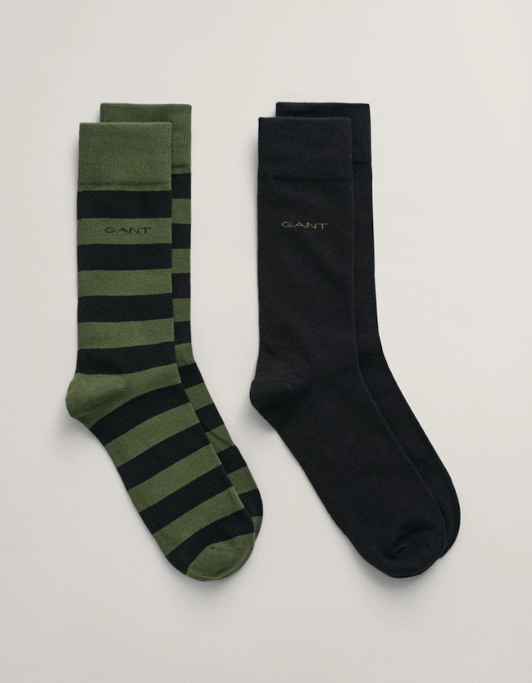 Mens Barstripe And Solid Socks 2-Pack, 2 of 1