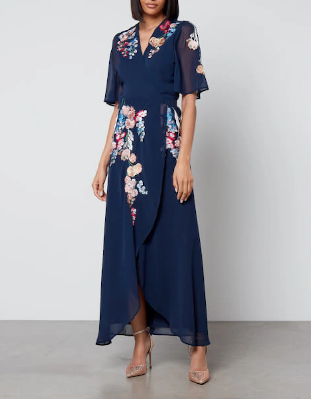 Hope & Ivy Gisela Embroidered Chiffon Midi Dress, 2 of 1