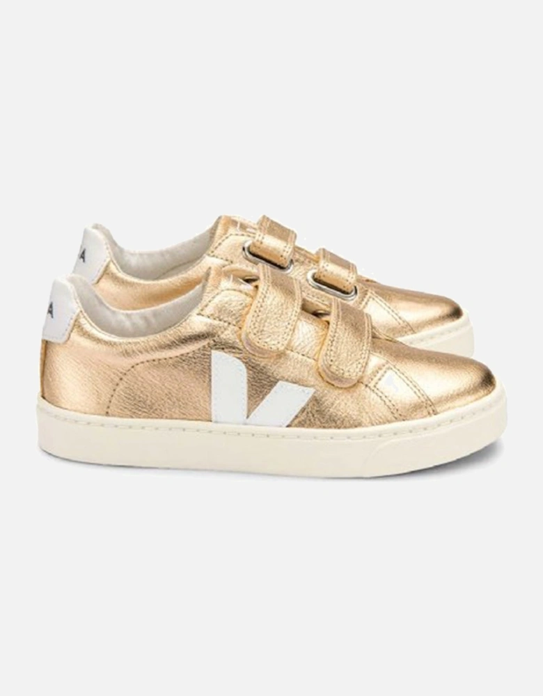 Girls Explar Chromefree Leather Sneakers Gold