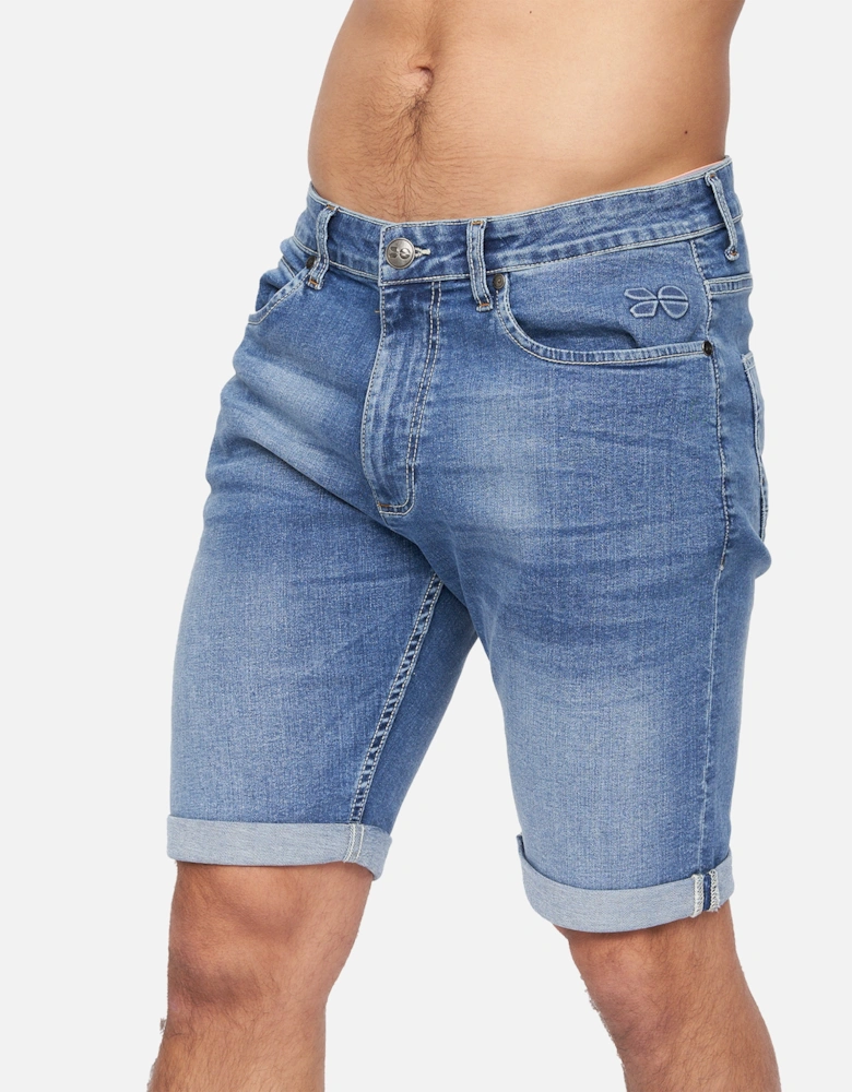 Mens Tonwin Denim Embossed Shorts