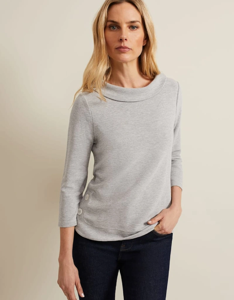 Remy Textured Cowl Neck Top