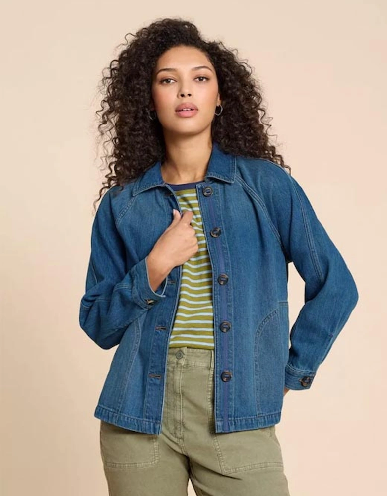 Petite Women's Eden Denim Jacket Mid Denim