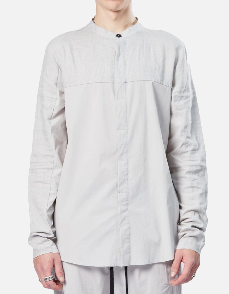 Grandad Linen Nylon Silver Grey Shirt