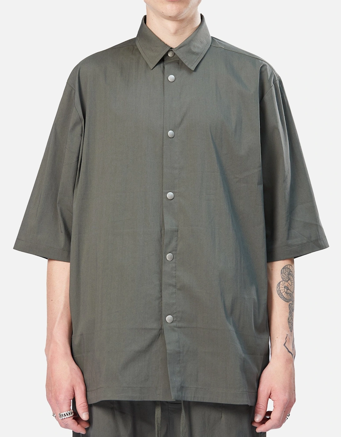 Oversizes SS Side Pocket Green Shirt, 5 of 4