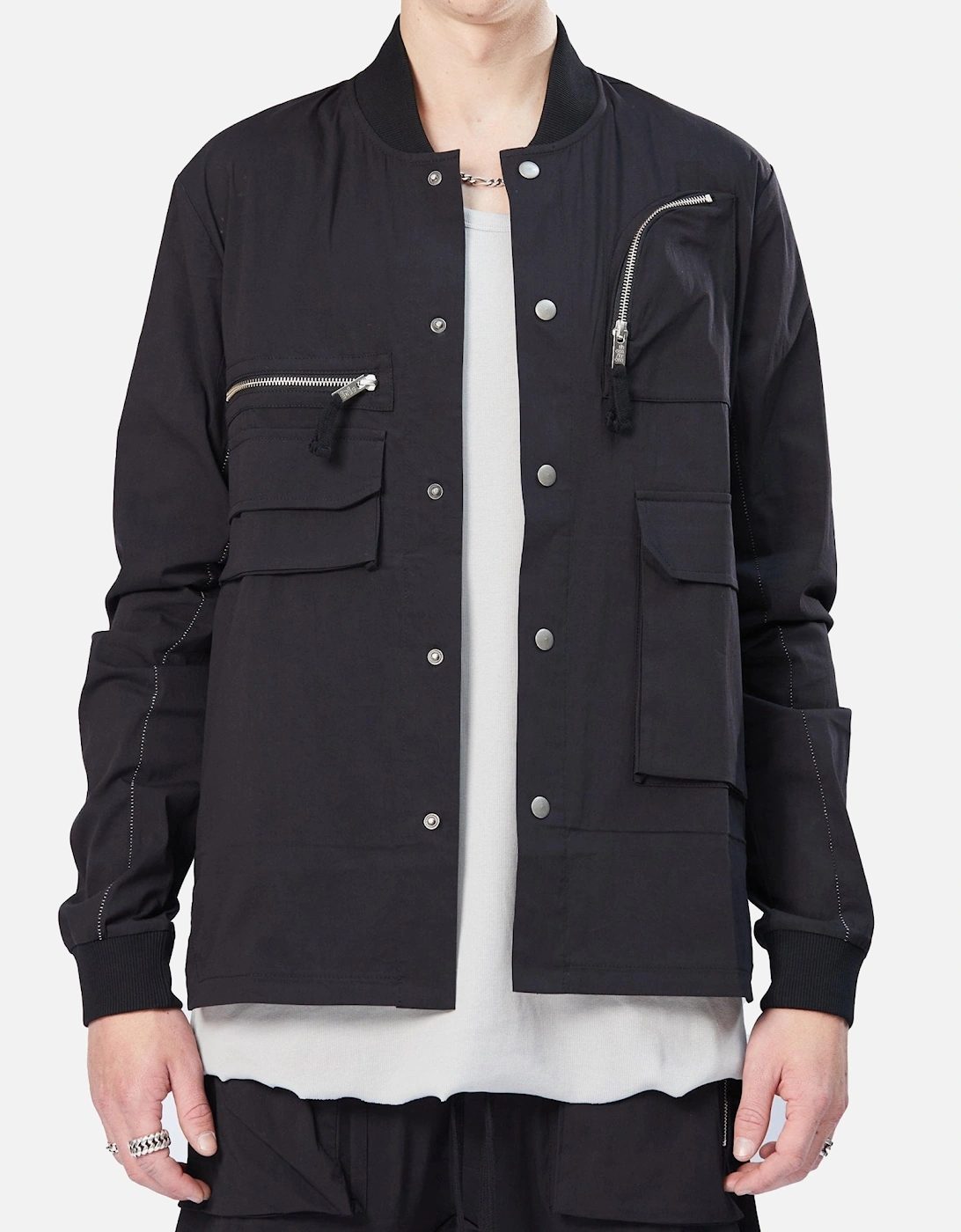 Multi Pocket Black Overshirt Jacket, 7 of 6