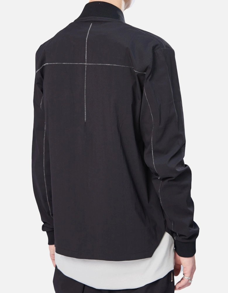 Multi Pocket Black Overshirt Jacket