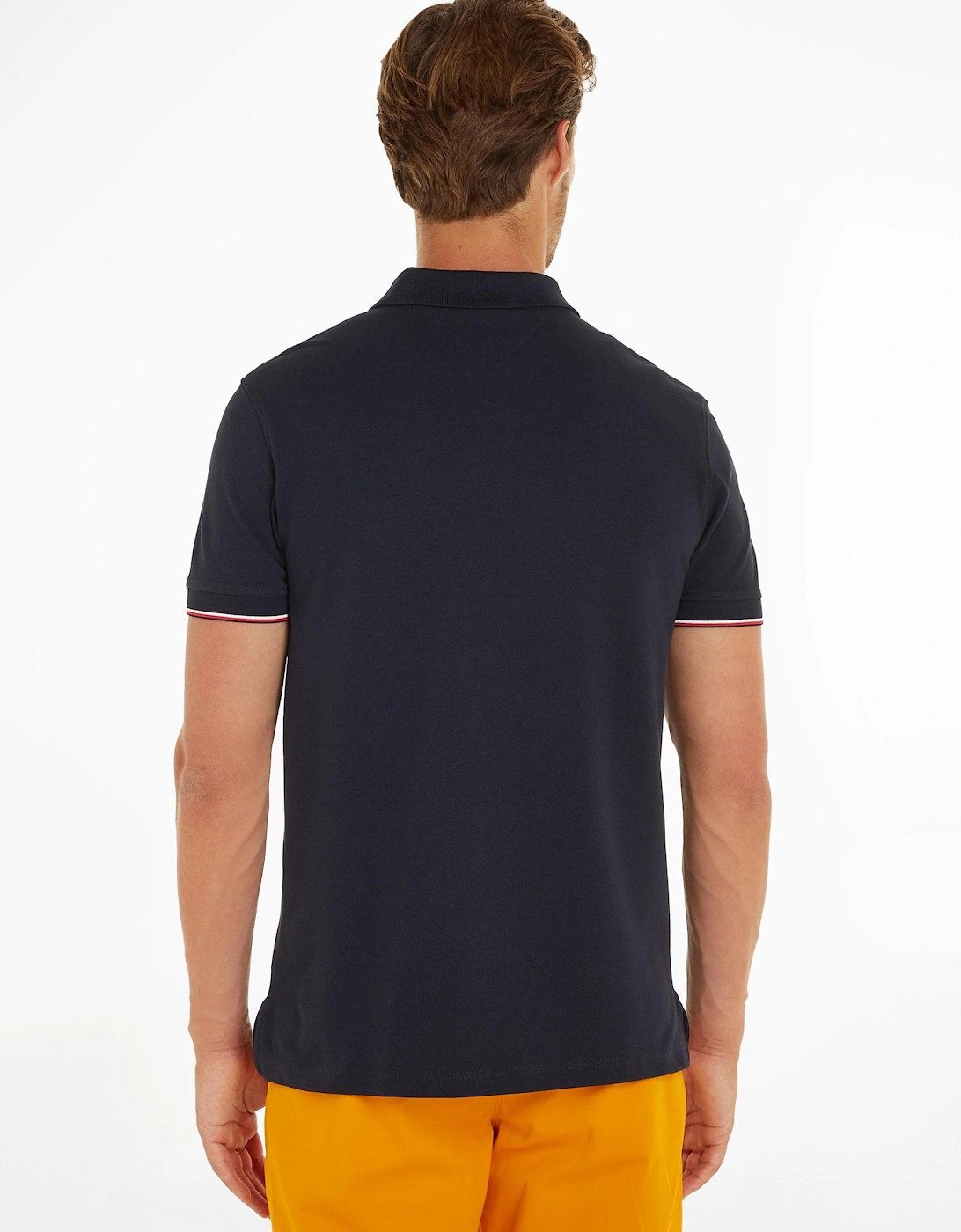 Tipped Tommy Logo Mens Polo