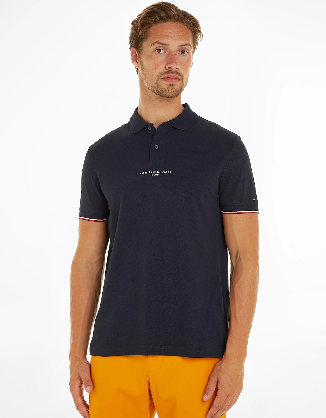 Tipped Tommy Logo Mens Polo, 4 of 3