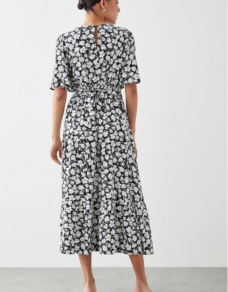 Womens/Ladies Floral Flutter Midi Dress