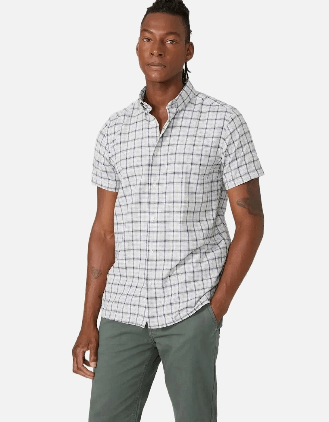 Mens Checked Textured Shirt, 5 of 4