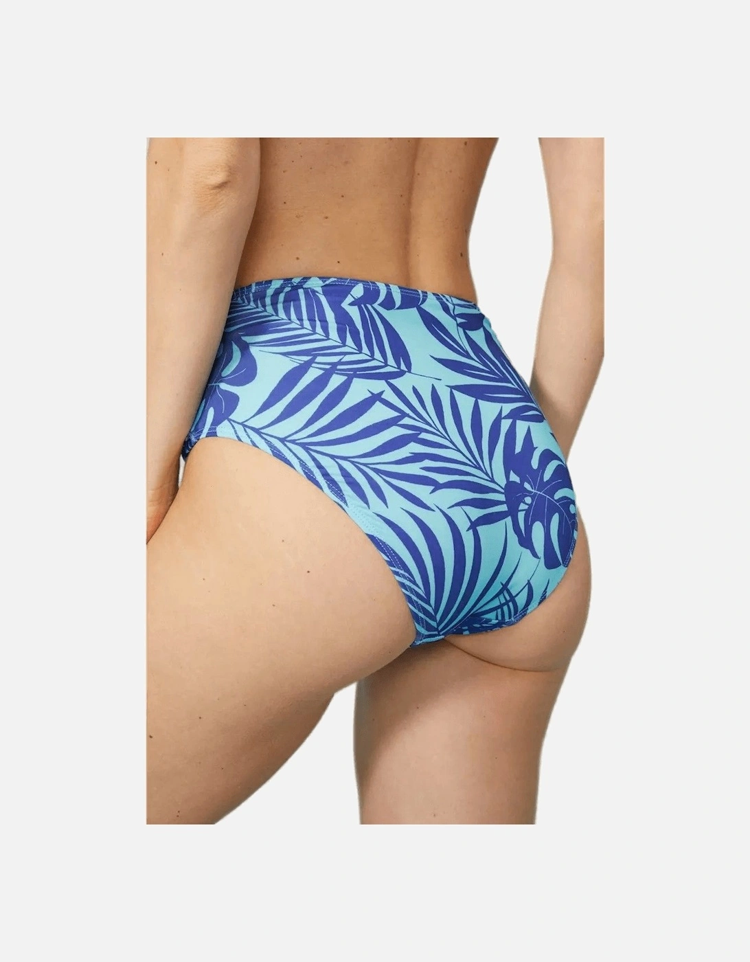 Womens/Ladies Palm Leaf High Waist Bikini Bottoms
