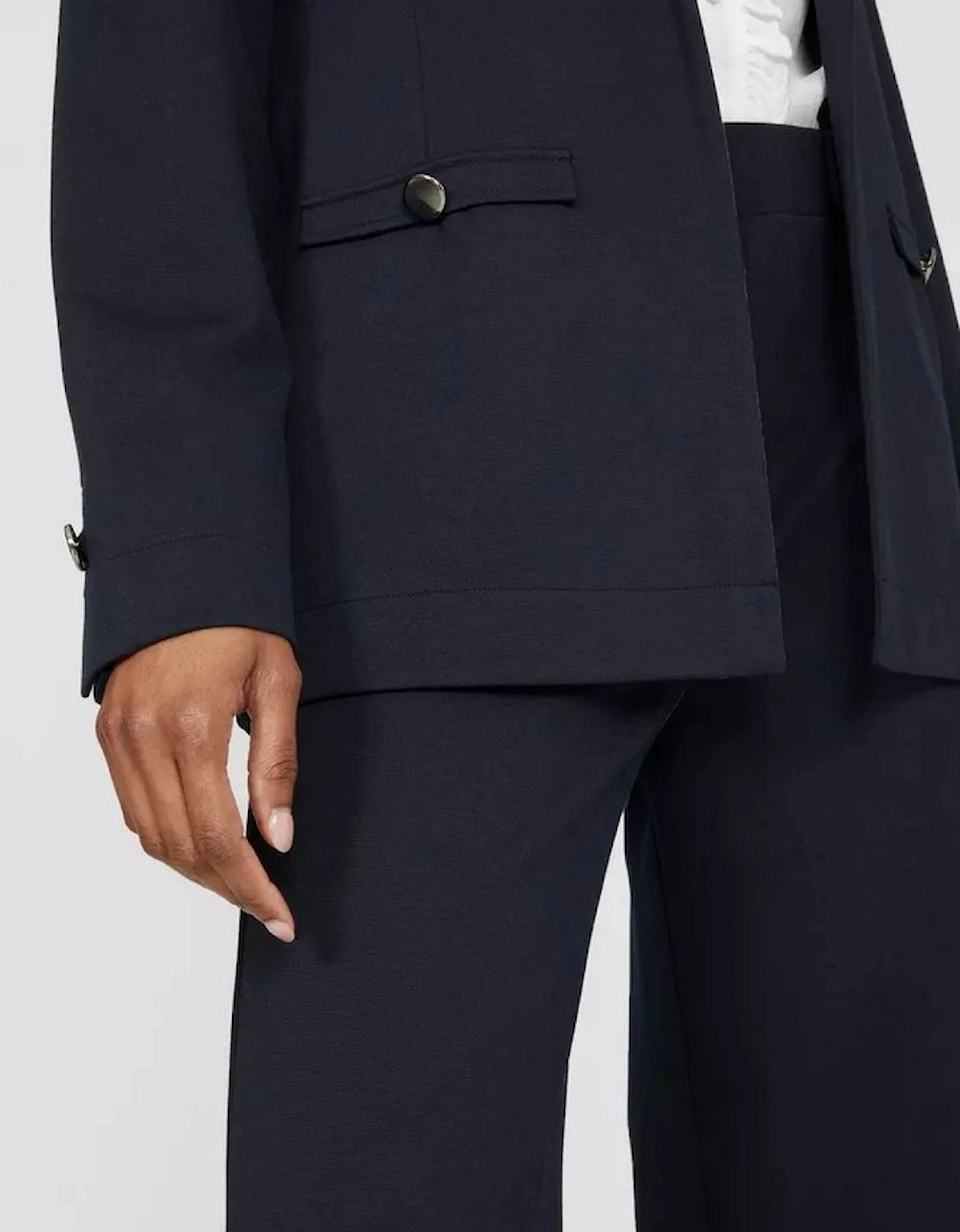 Womens/Ladies Ponte Button Detail Blazer