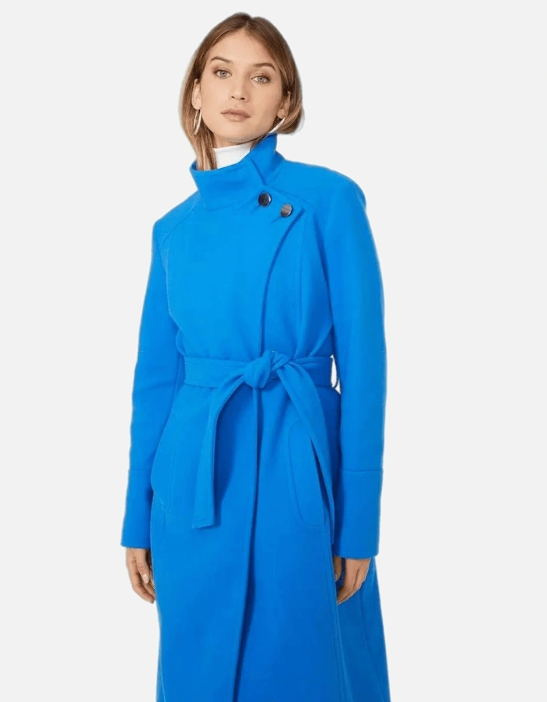 Womens/Ladies Belted Funnel Neck Coat, 5 of 4
