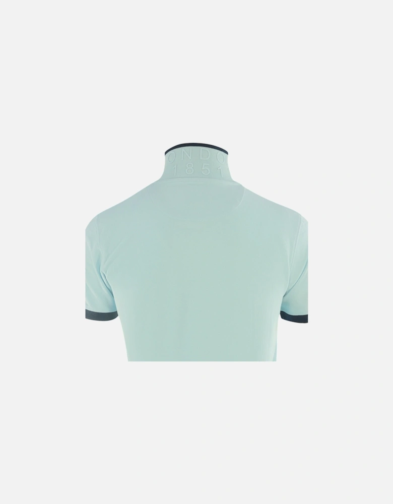 Branded Shoulder Tipped Light Blue Polo Shirt