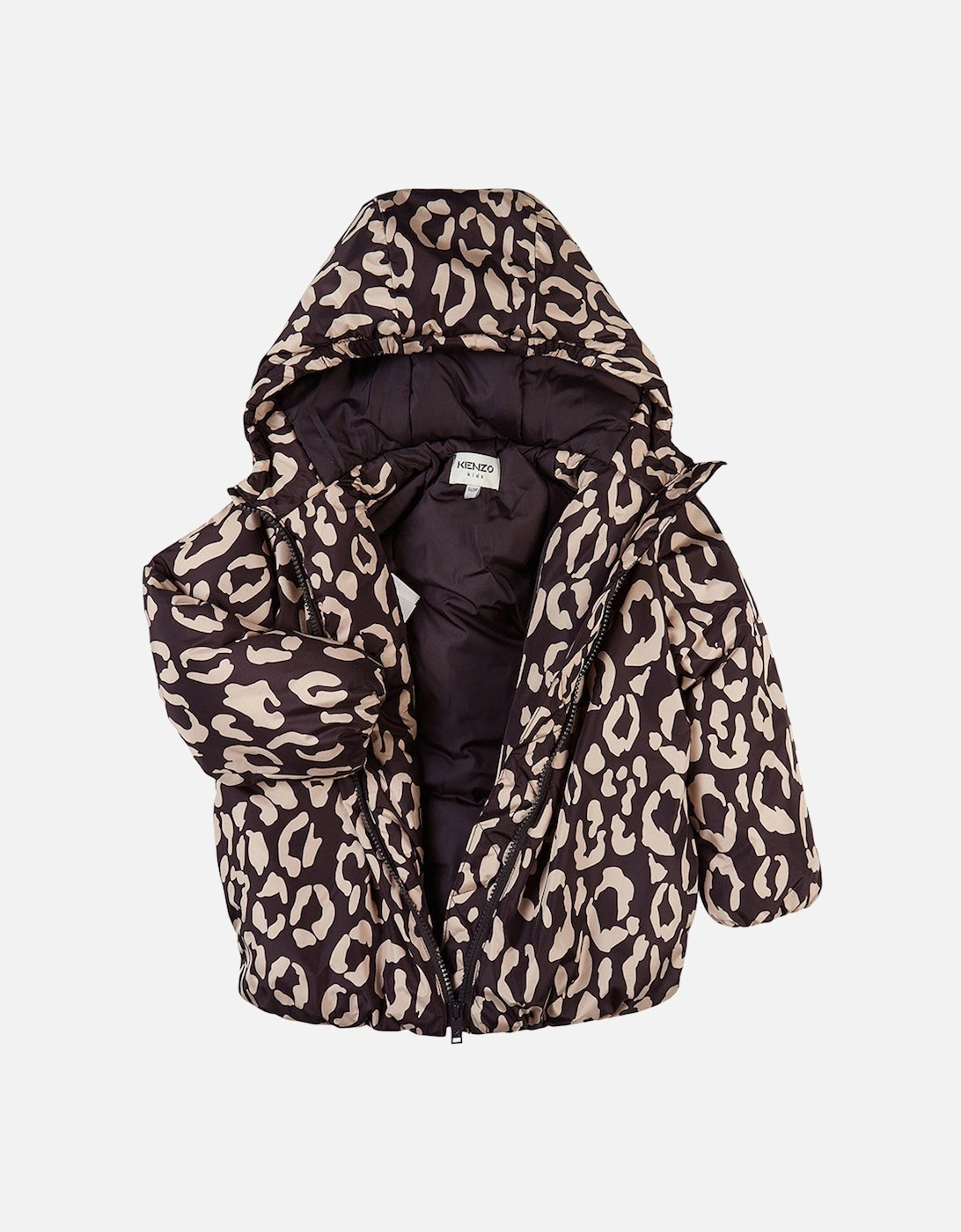 Girls Leopard Print Jacket Grey