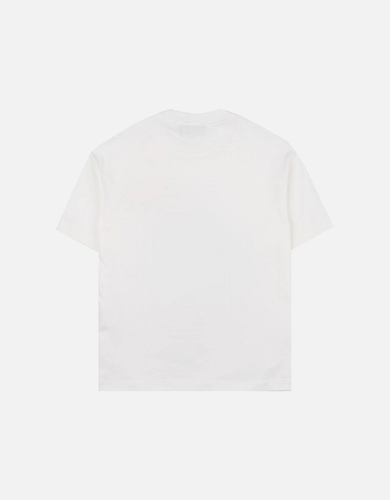Girls Graphic Printed Crewneck T-Shirt in White