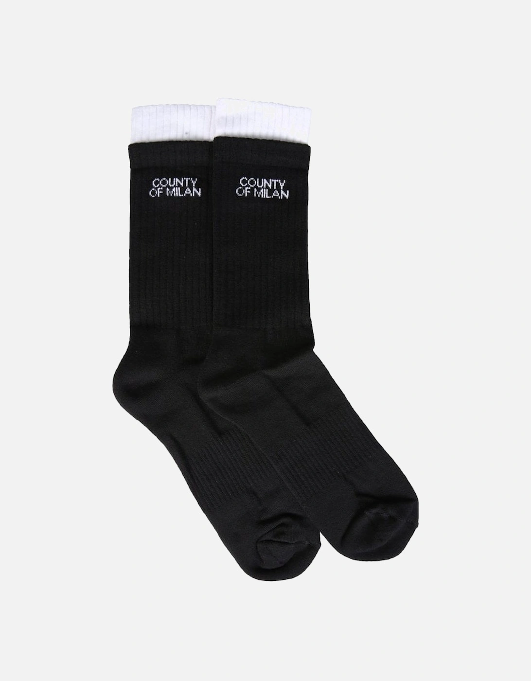 Men's Double Cuff Socks Black, 4 of 3