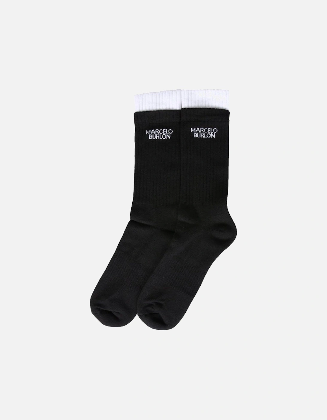 Men's Double Cuff Socks Black