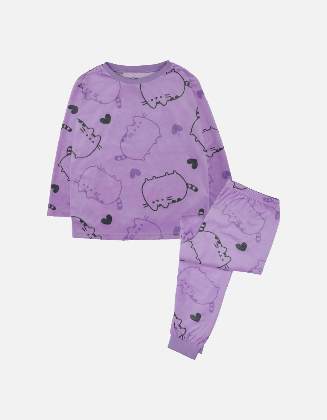 Girls All-Over Print Long Pyjama Set, 4 of 3