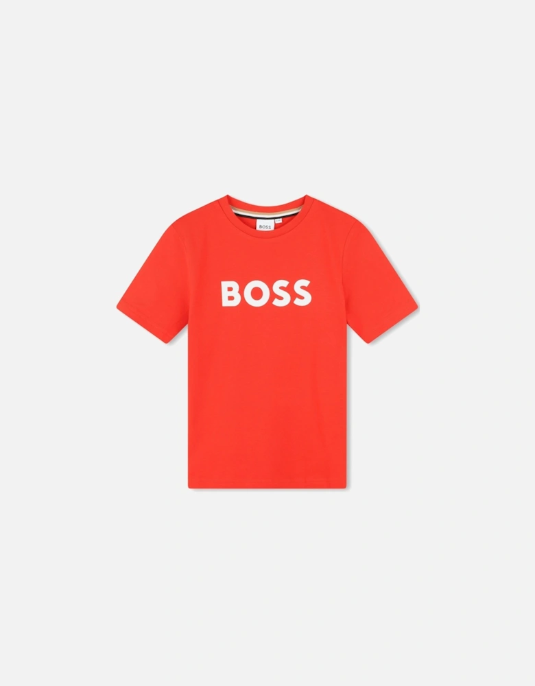 BOYS BRIGHT RED T SHIRT