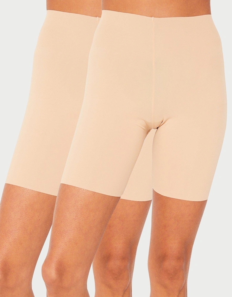 2 Pack No Vpl Anti Chafing Shorts - Nude