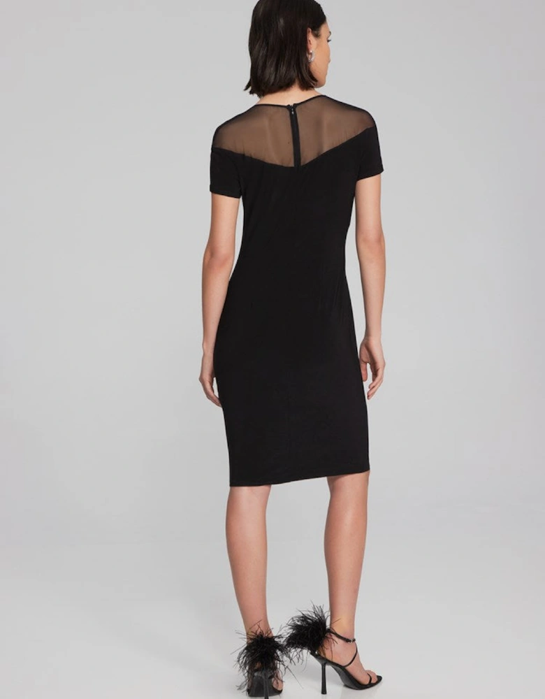 Body con dress with embellished neckline