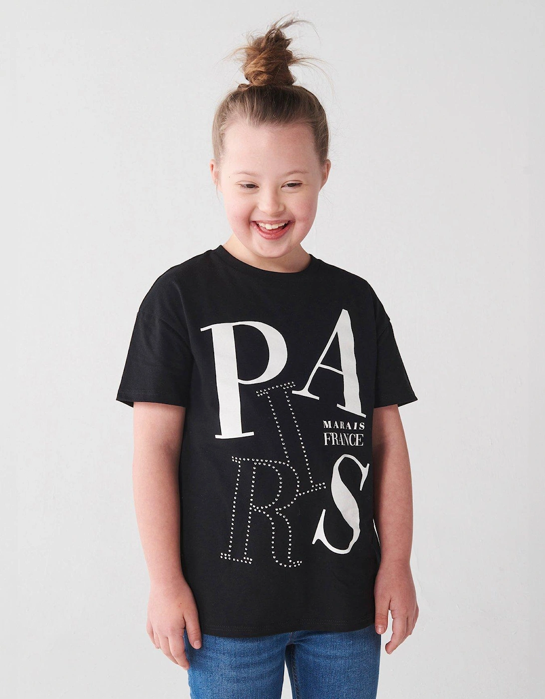 Girls Paris Graphic T-Shirt - Black, 6 of 5