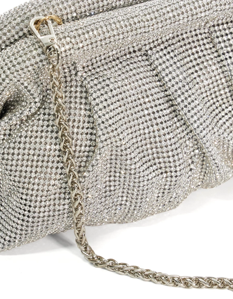 Accessories Elegent - Embellished Mesh Clutch Bag