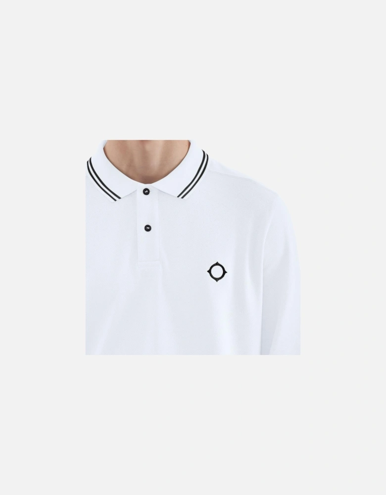M.S. Double Tipped LS Polo - White