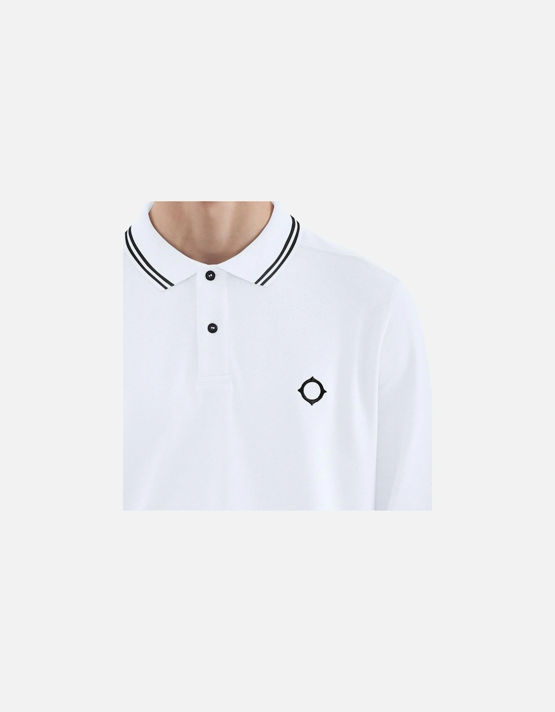M.S. Double Tipped LS Polo - White