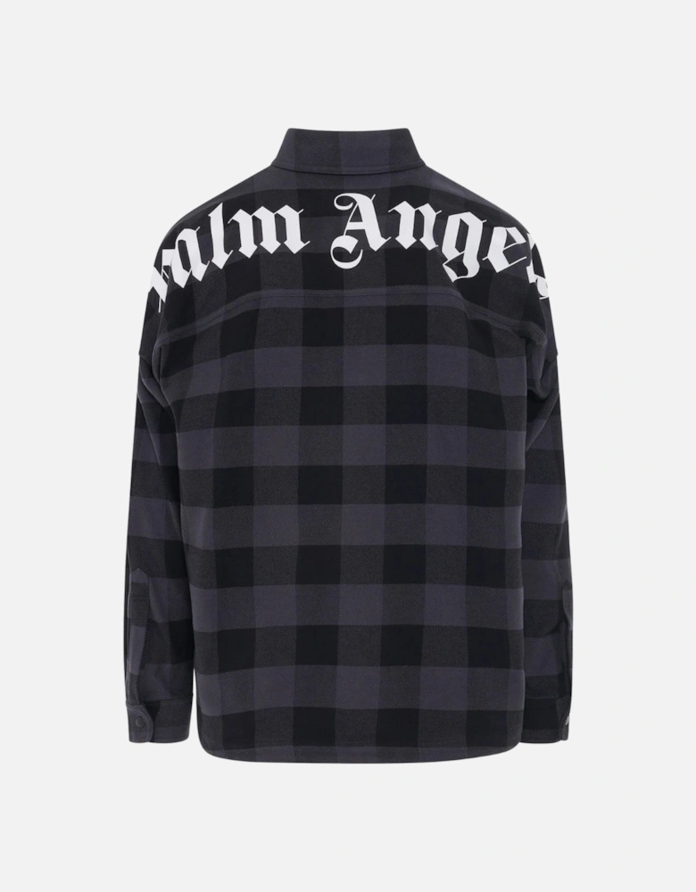 Curved Logo Checked Black Shirt