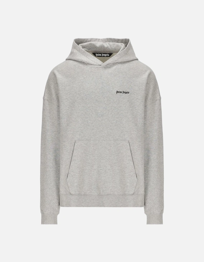Embroidered Logo Grey Hoodie