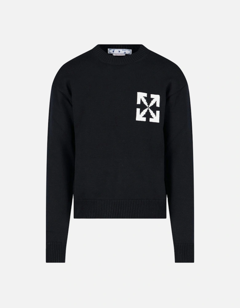 Single Arrow Design Knit Black Jumper