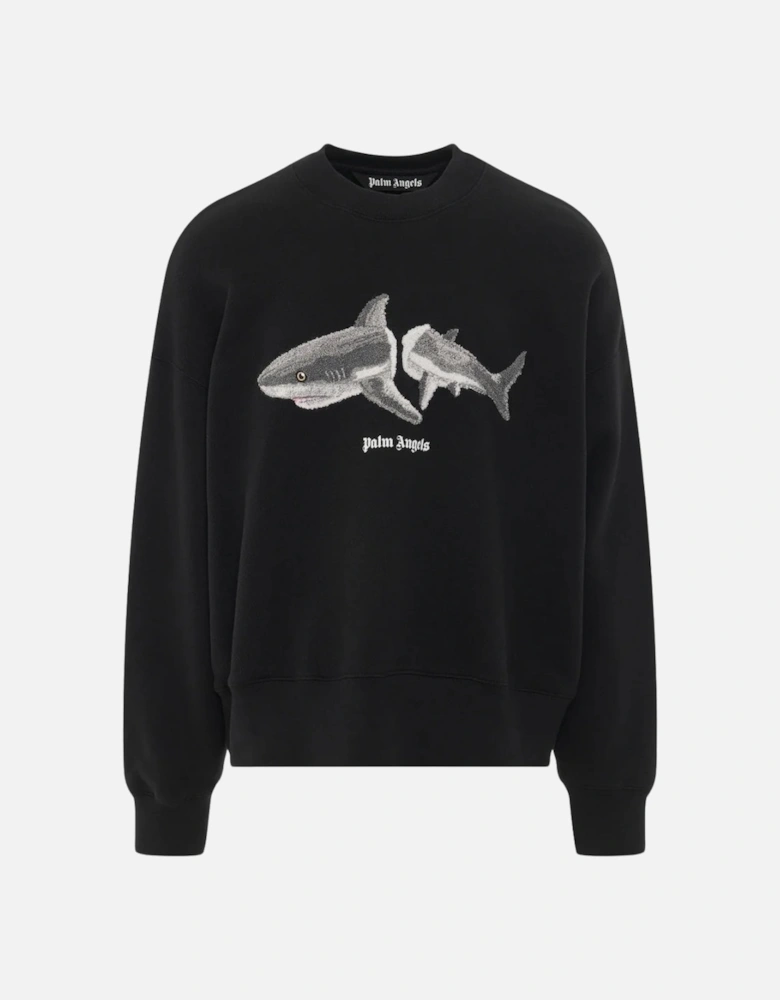 Split Shark Logo Black Sweatshirt