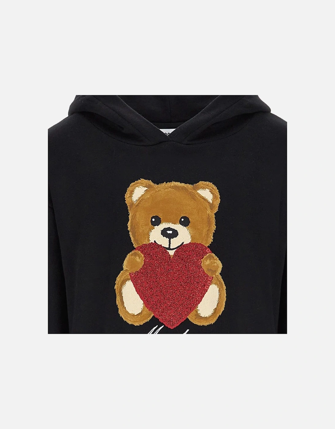 Girls Teddy Logo Hooded Dress in Black