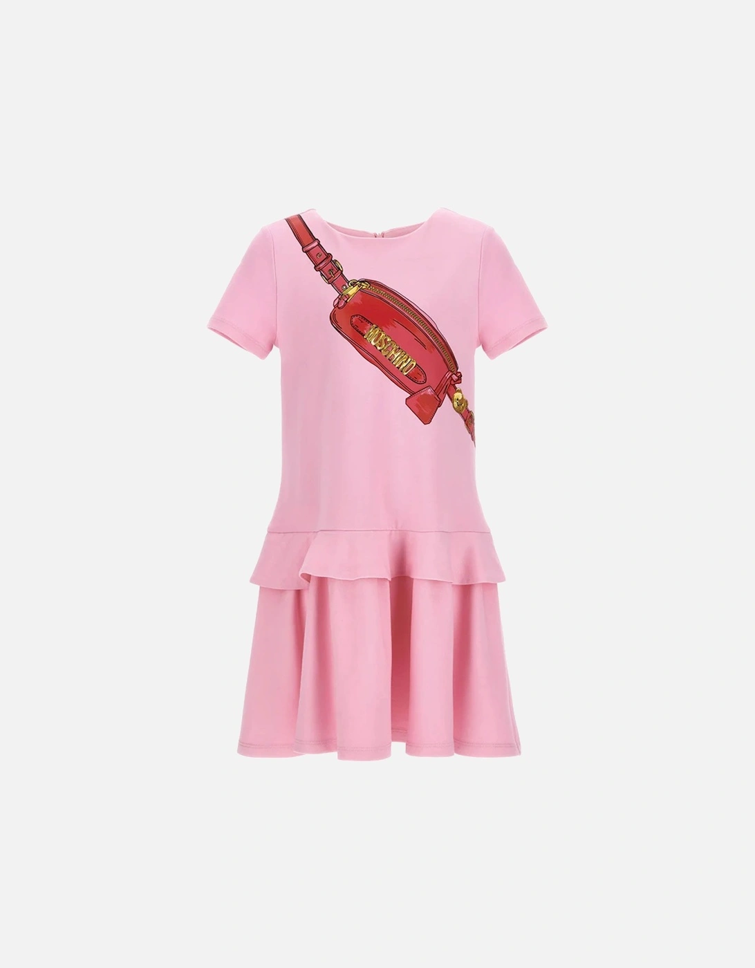 Girls Bag Logo Dress in Pink, 4 of 3