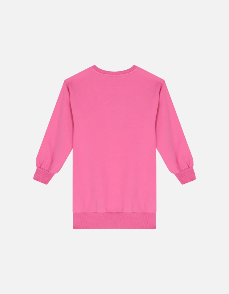 Girls Teddy Logo Dress in Pink