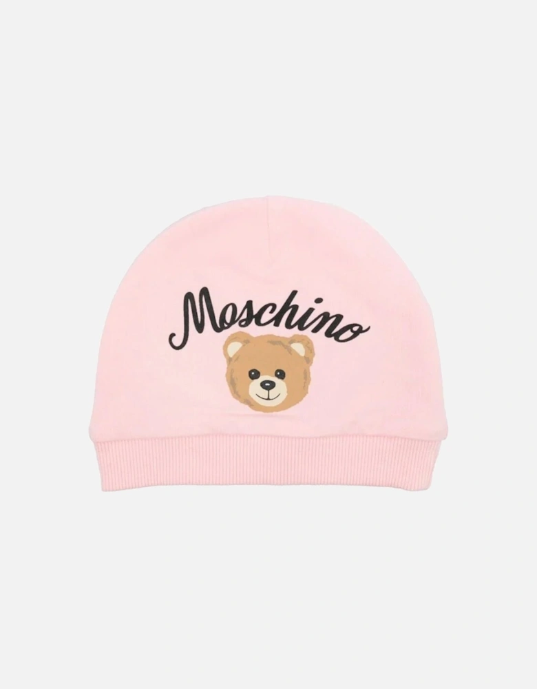 Baby Girls Teddy Logo Hat in Pink