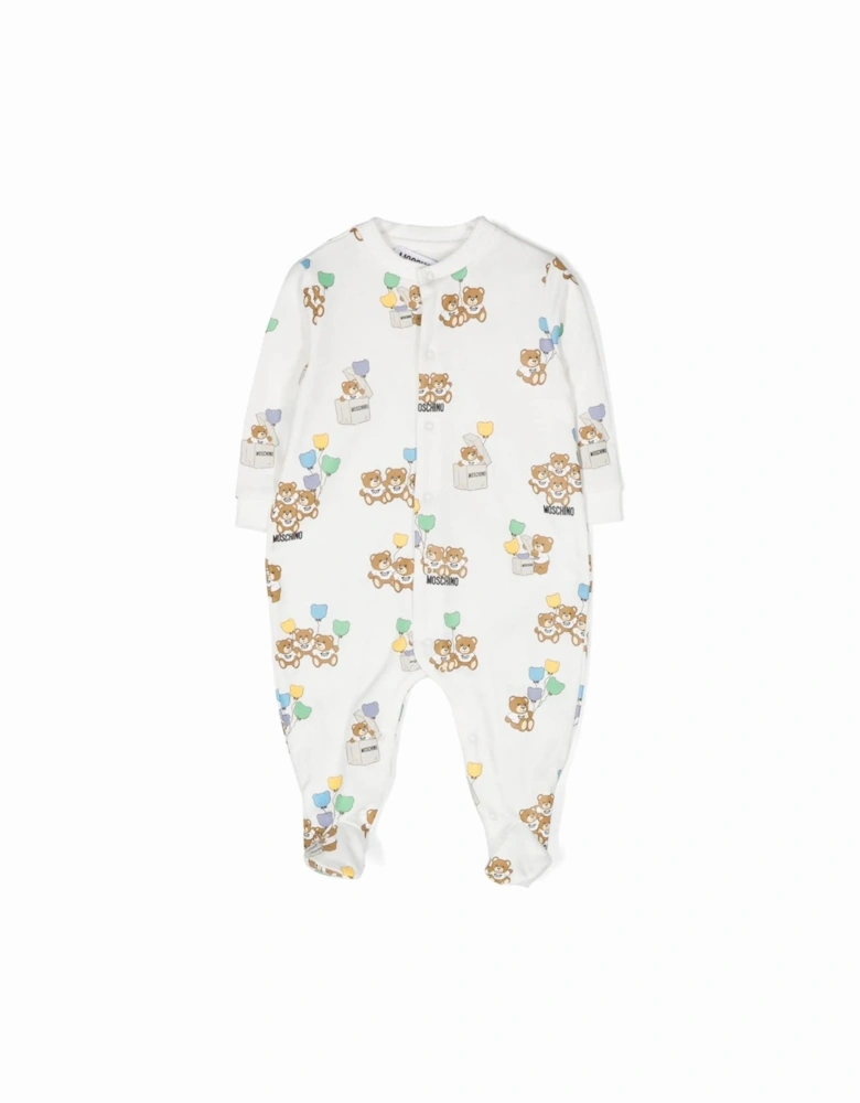 Baby Unisex Babygrow Set in White / Yellow