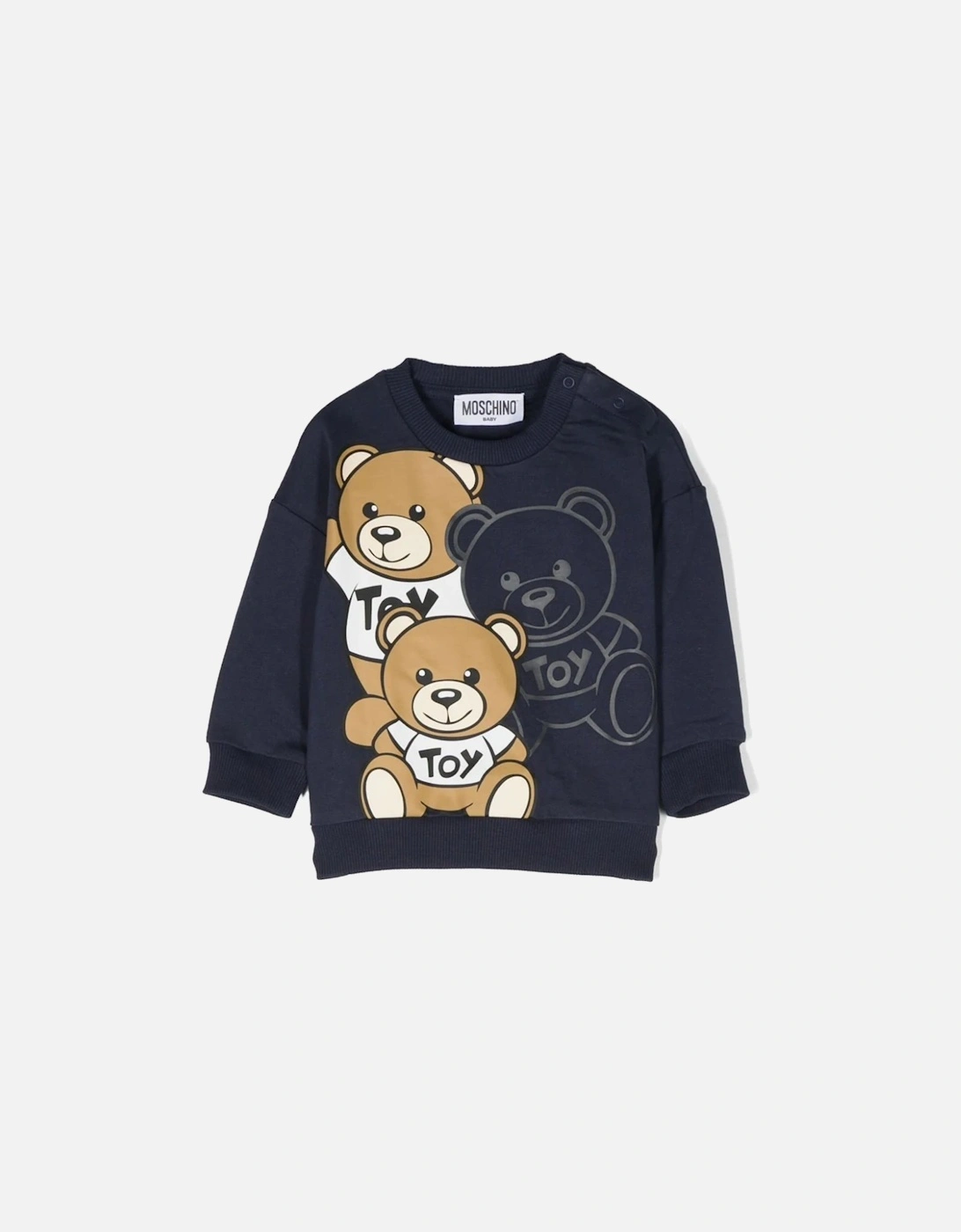 Baby Boys Teddy Bear Sweater in Navy, 4 of 3