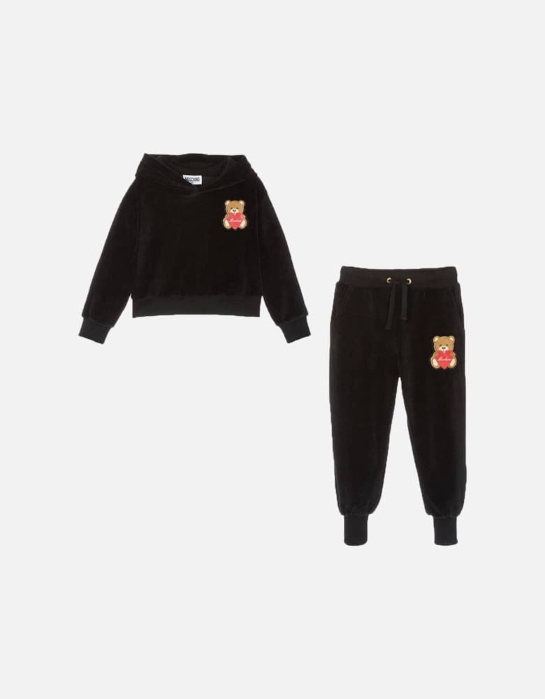 Girls Hoodie and Joggers Set in Black