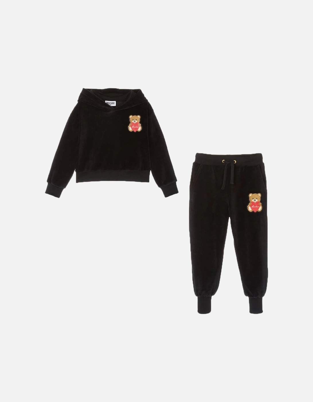 Girls Hoodie and Joggers Set in Black, 4 of 3