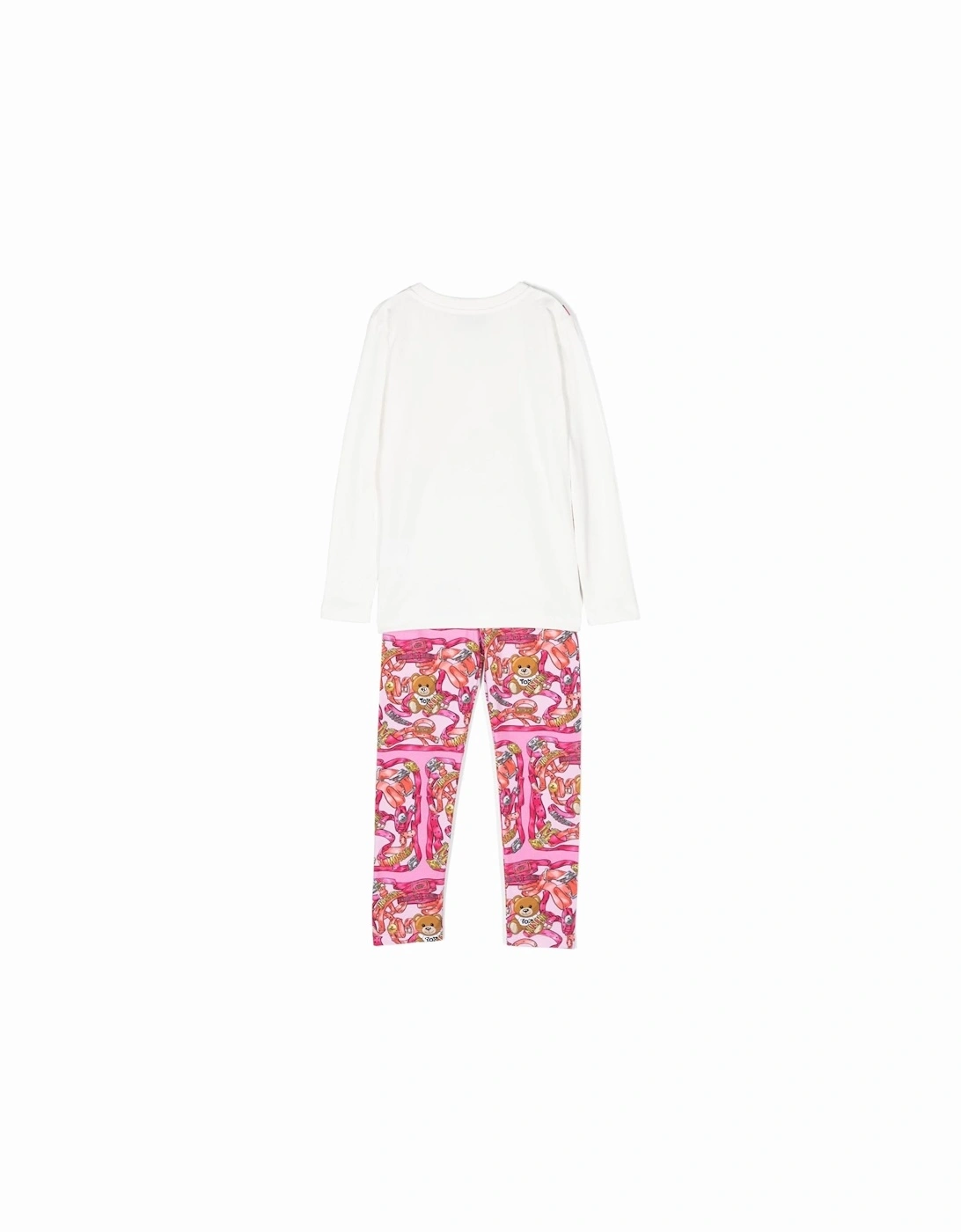 Girls T-shirt and Leggings Set in Pink / White