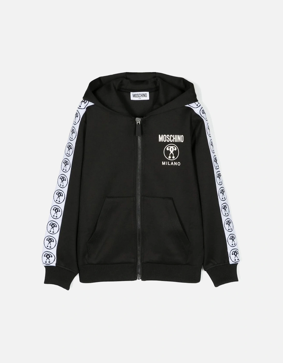 Boys Tape Logo Hoodie in Black, 4 of 3